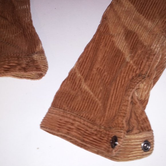 Fubu Jacket Women Small Corduroy Y2K Brown Tan Zip Up Pit to‎ Pit 17" Length 18" - Picture 7 of 12